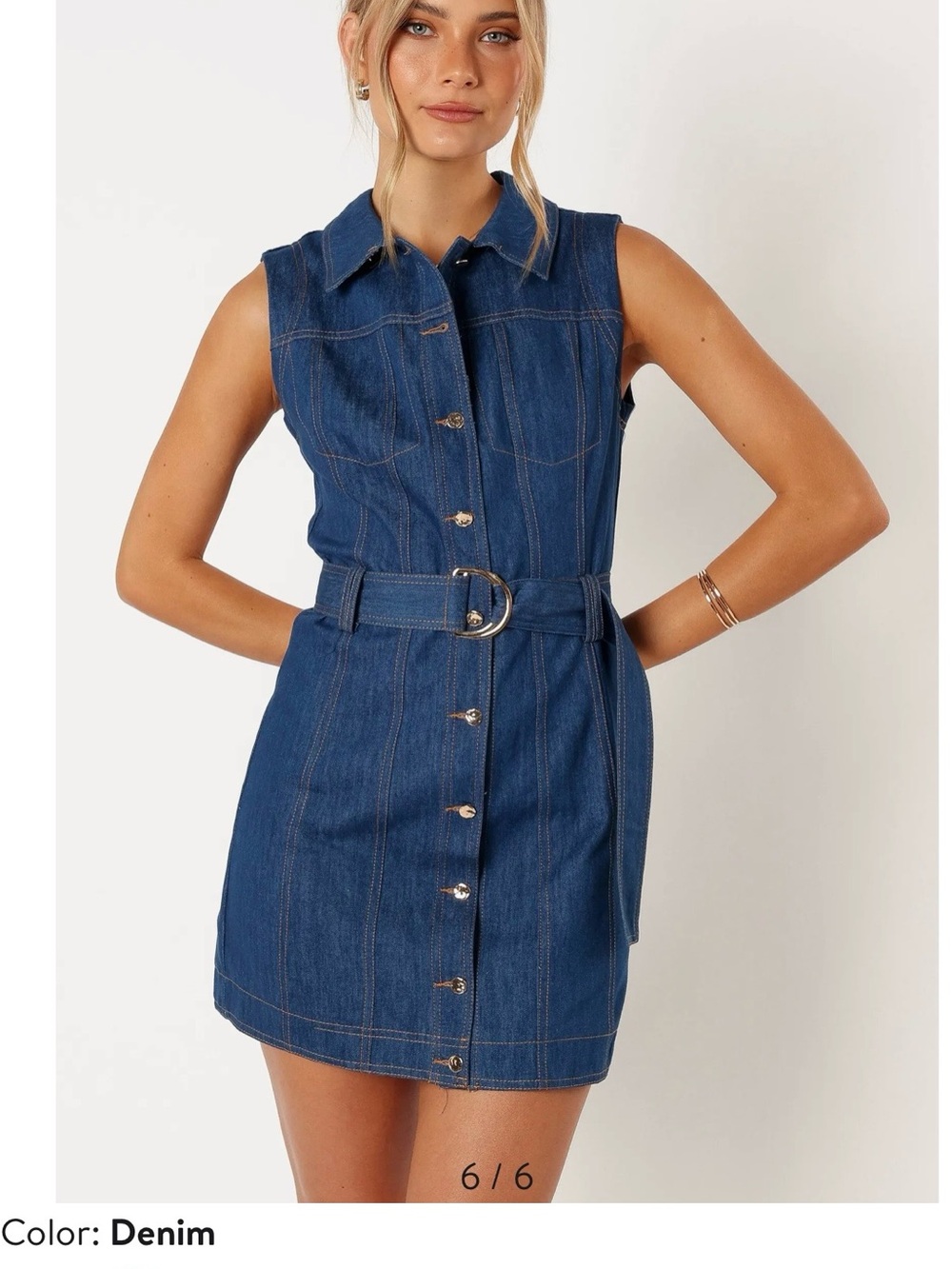 Parker Sleeveless Denim Mini Shirtdress
